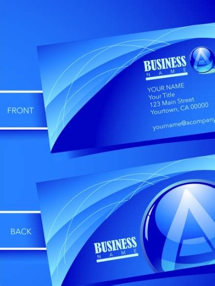 blue abstract business card template vector titanui
