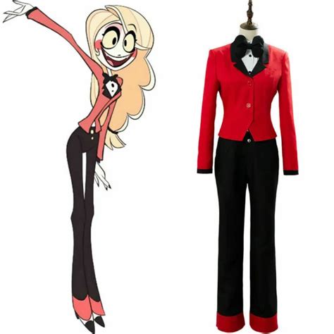 Hazbin Hotel Charlie Cosplay Costume Red Uniform Outfit Full Set