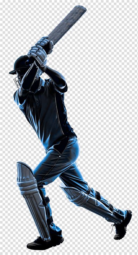 Silhouette Of Cricket Player Batting Cricketer Cricket Transparent