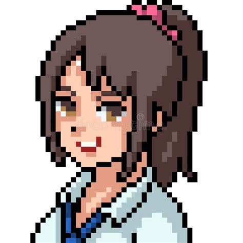 Vector Pixel Art Anime Girl Stock Vector Illustration Of White Cute My Xxx Hot Girl