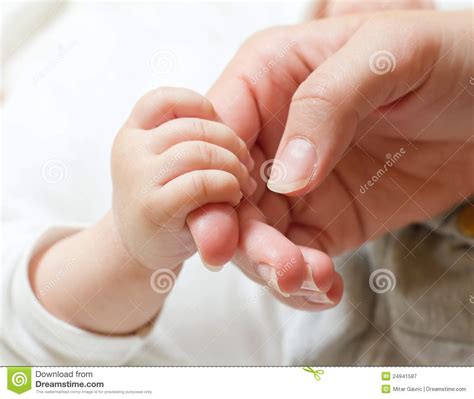 Baby Holding Mother Hand Royalty Free Stock Photography Image 24941587