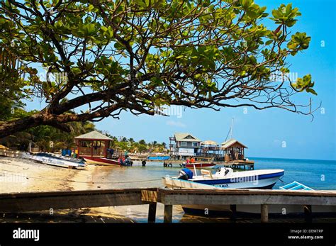 Beach West End Village Roatan Bay Islands Caribbean Honduras Stock