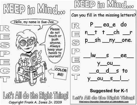Free Printable Printable Respect Worksheets - Printable Templates