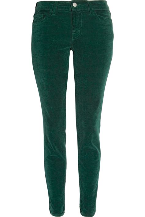 J Brand Mid Rise Corduroy Skinny Jeans In Green Lyst
