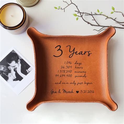 Leather Tray With Your Vows Or Song Leather Anniversary T Etsy