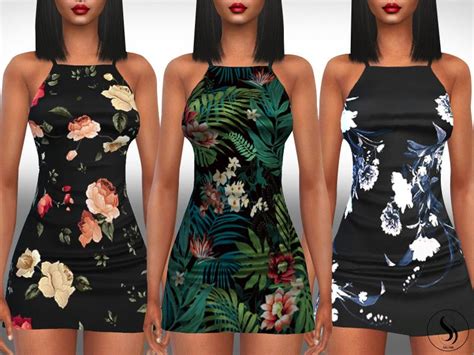 Female Summer Floral Casual Dresses Found In Tsr Category Sims 4