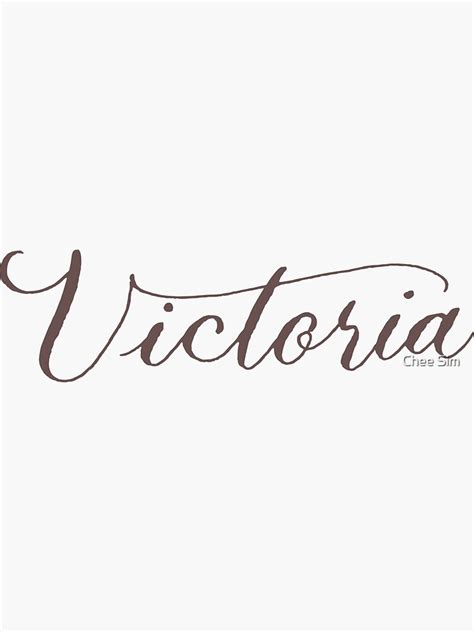 Victoria Modern Calligraphy Name Design Sticker For Sale By Cheesim