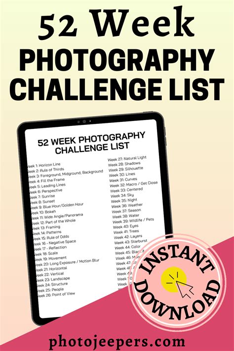52 Week Photography Challenge List Photojeepers