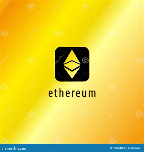 Golden Ethereum Symbol Vector Icon Stock Vector Illustration Of