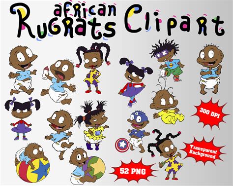 African Rugrats Clipart 52 Png 300 Dpi Transparent Background Etsy
