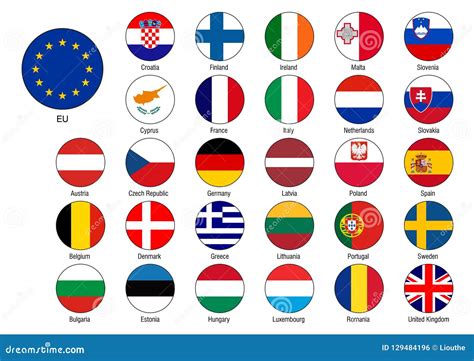 Vettore Dettagliato Delle Bandiere Di Unione Europea Illustrazione