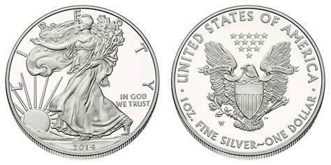 2014 W American Silver Eagle Bullion Coins Proof One Troy Ounce Value
