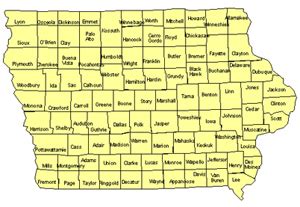 Iowa Editable US Detailed County And Highway PowerPoint Map MAPS For