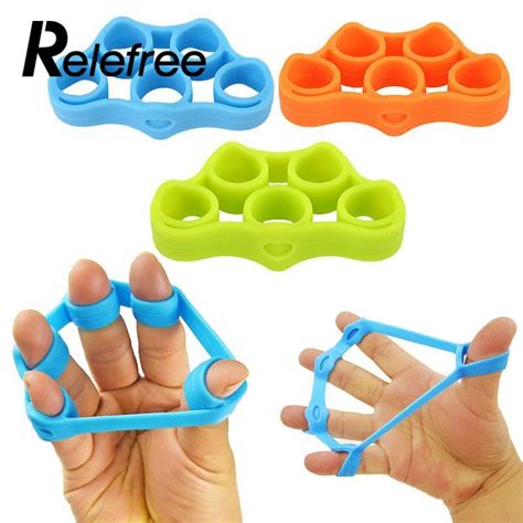 1pcs silicone finger gripper strength trainer resistance band hand grip wrist yoga stretcher