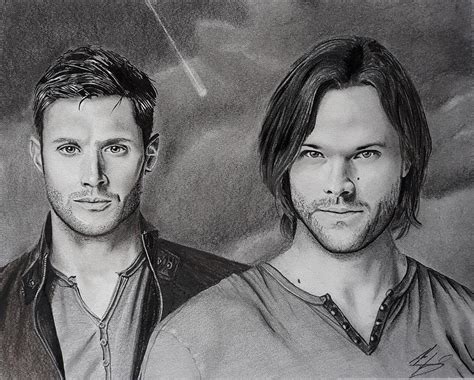 Supernatural 9 Dean And Sam Drawing By John Hernandez Fine Art America