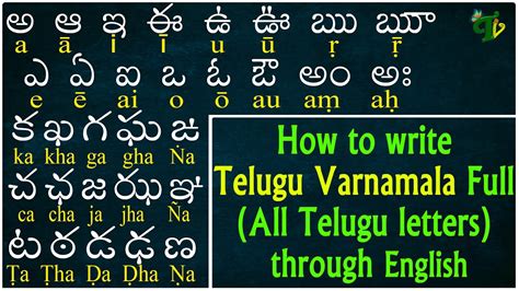 How To Learn Telugu Reading And Writing Learn Telugu Through English