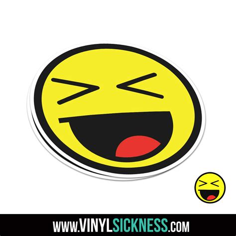 Smiley Face V2 Stickers Decals Funny Vinyl Sickness
