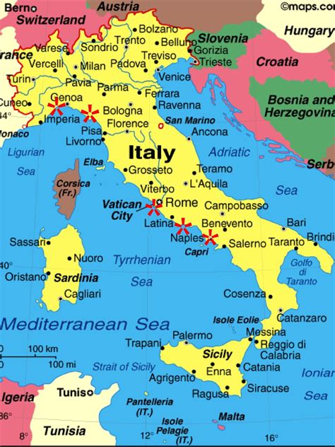 Coast Of Italy Map Tourist Map Of English