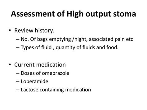 High Output Stoma Guidelines Management Of High Output Stomas Early
