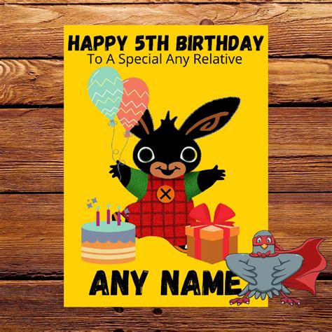 Bing Bunny Personalised Birthday Card Red Pigeon Cards Facebook