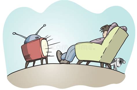 Lazy Guy Watching Tv Stock Vector Illustration Of Television 3788402