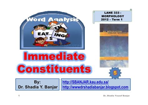 Immediate Constituents Dr Shadia Y Banjar Presentation