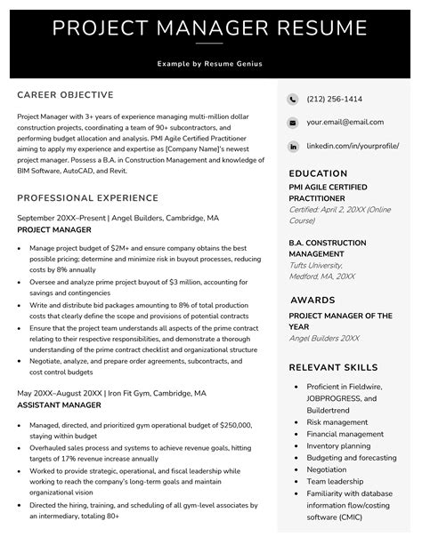 12 Project Manager Resume Examples And Writing Guide