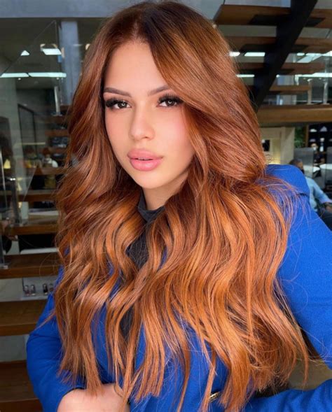 33 ginger brown hair color ideas — ombre ginger long hair middle part