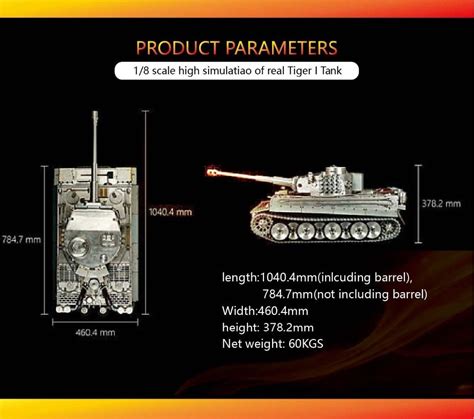 High Simulation Full Metal HengLong 1 8 Scale German Tiger I RTR RC