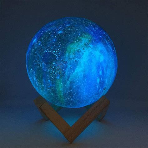 18cm Colour Changing Galaxy Moon Lamp With Remote And Touch Etsy