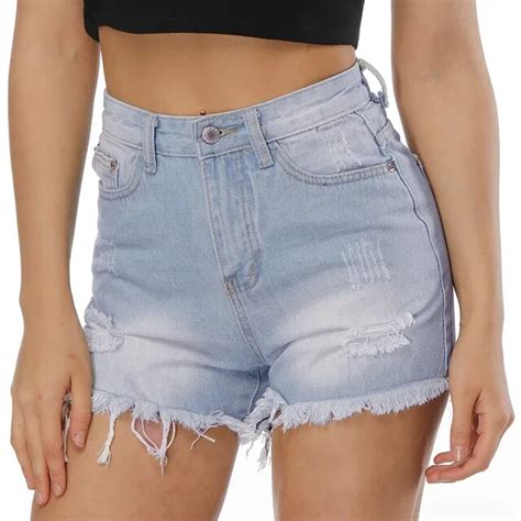 Buy Logami Mini Denim Shorts Sexy Womens Cotton Shorts Summer Woman Ripped