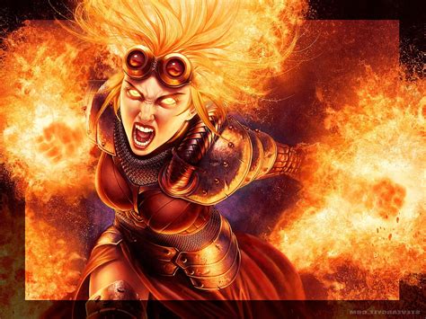 Flaming Magic Girl Wallpapers Hd Desktop And Mobile Backgrounds
