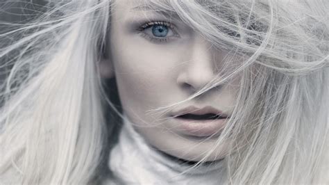 Wallpaper Face Women Model Blonde Long Hair Blue Eyes Lips
