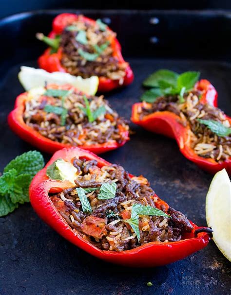 Stuffed Bell Peppers Stuffed Capsicum Indian Style Video Nish