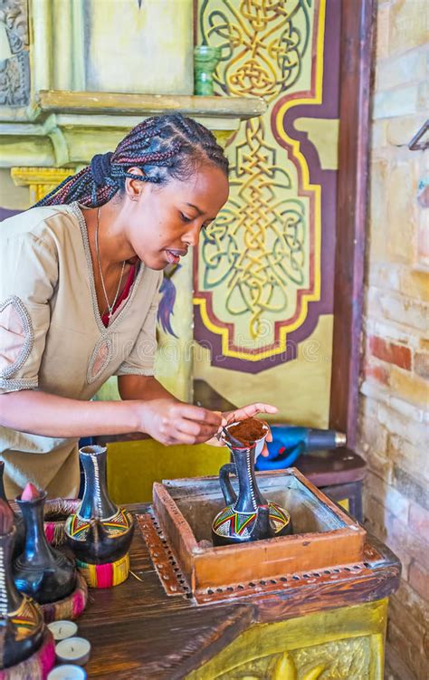 Coffee Ceremony In Ethiopian Restaurant Editorial Image Image Of