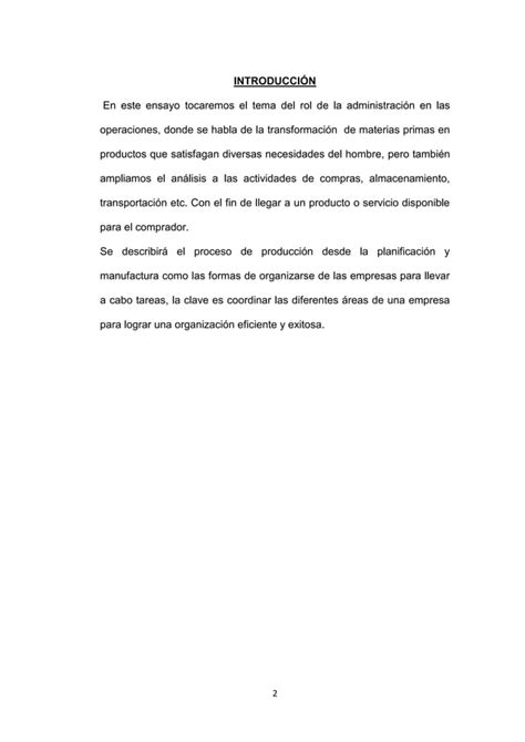 Rol De La Administración De Operaciones Ensayo Pdf