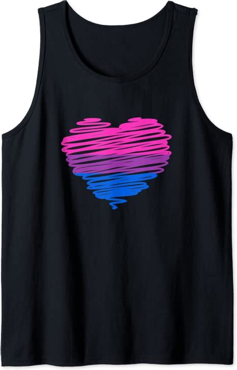 LGBTQ Bi Pride Flag In LGBT Heart Bisexual Tank Top Amazon Co Uk Fashion