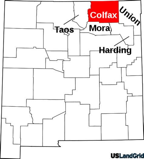 Colfax County Land Grid Townships Sections Lots Tracts