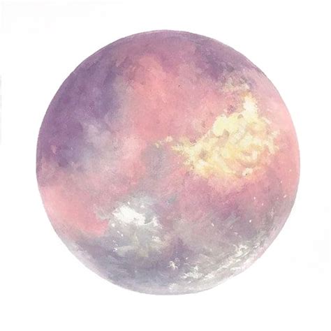 Full Moon Watercolor Painting Art Watercolor Planet Painting Of Planet