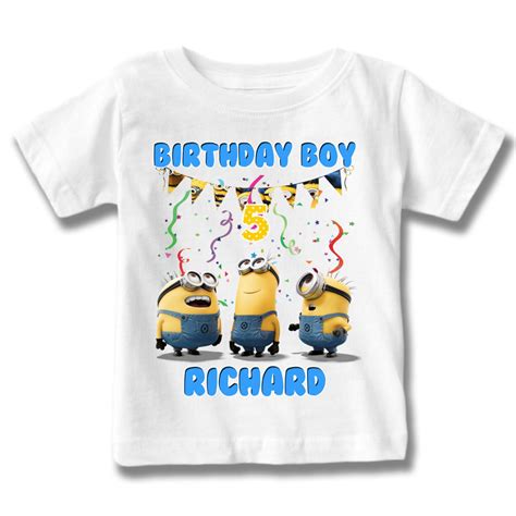 Minions Birthday T Shirt Personalized Name And Age Custom Etsy