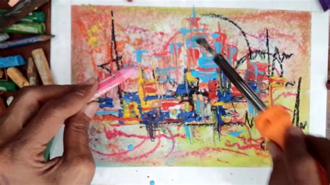 Abstract Oil Pastel Drawing Techniques Youtube