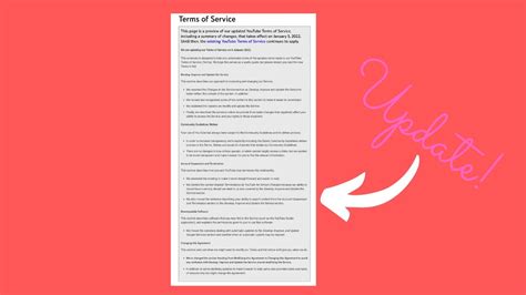 Youtubes Terms Of Service Update Coming In 2022 Youtube