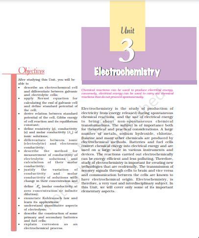 Pdf Electrochemistry Chapter Class Chemistry Ncert Textbook Pdf