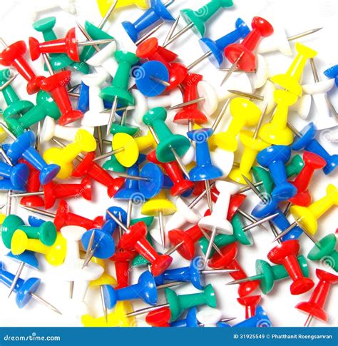 Colorful Pin Close Up Stock Image Image Of Objects Thumbtack 31925549