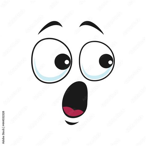 Open Eyed Surprised Emoticon Isolated Emoji Icon With Wide Open Mouth