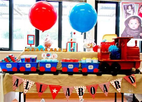 Karas Party Ideas Train Boy Themed Birthday Party Planning Ideas