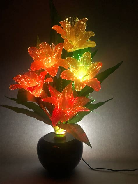 Light Ahead Led Fiber Optic Flowers Lamp Centerpieces With Etsy