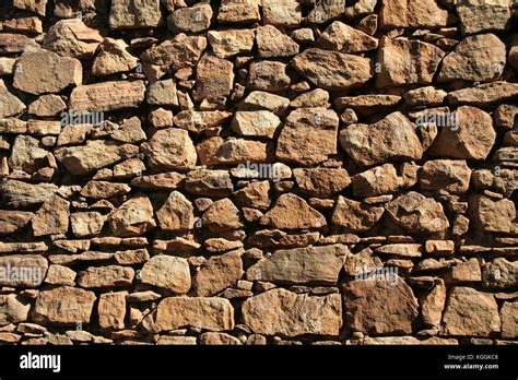 Wall Built Of Stone And Rubble Without Using Any Mortar Stock Photo Alamy