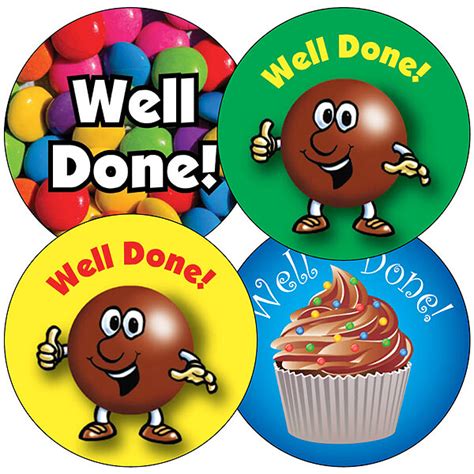 Well Done Stickers Various Designs 35 Stickers 37mm