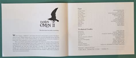 The first time was only a warning. fan page for damien—omen ii run by theomenonline.com. Damien : Omen II Original 8 Page Cinema Exhibitors ...